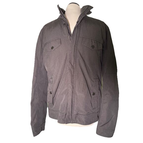 Vintage Kenneth Cole New York Mens Bomber Jacket Medium Black Full Zip Military - Picture 1 of 5
